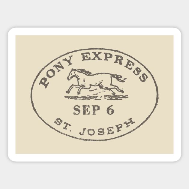 Pony Express Postmark - St. Joseph Magnet by GloopTrekker